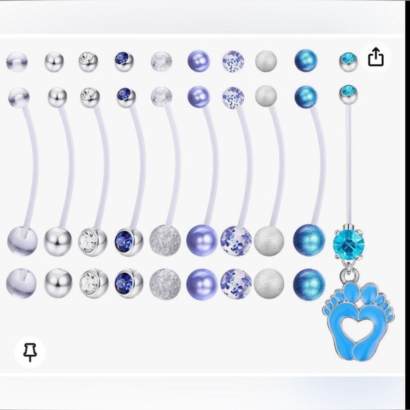 Brand new, never been worn maternity belly button rings! - Picture 2 of 2